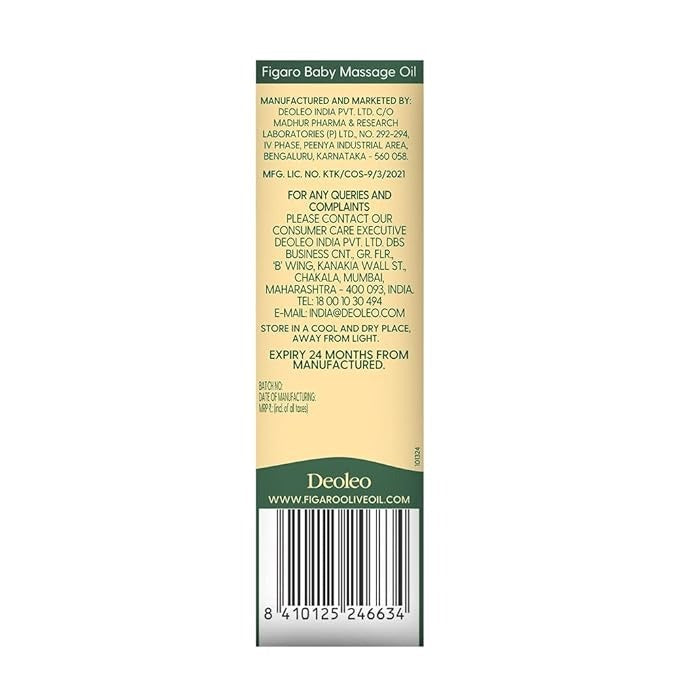 Figaro Baby Massage Oil with Goodness of Natural Olive oil - 400 ml