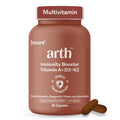 Arth Multivitamin Supplement | With Vitamins A, D3 & K2 | Daily Immunity & Bone Support | Enhances Energy, Skin & Eye Health | Complete Nutrient Balance for Overall Wellness | For Men & Women | 30 Veg Capsules