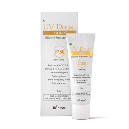 Brinton UV Doux Gold Silicone Sunscreen Gel SPF 50 PA+++ - 50 gms