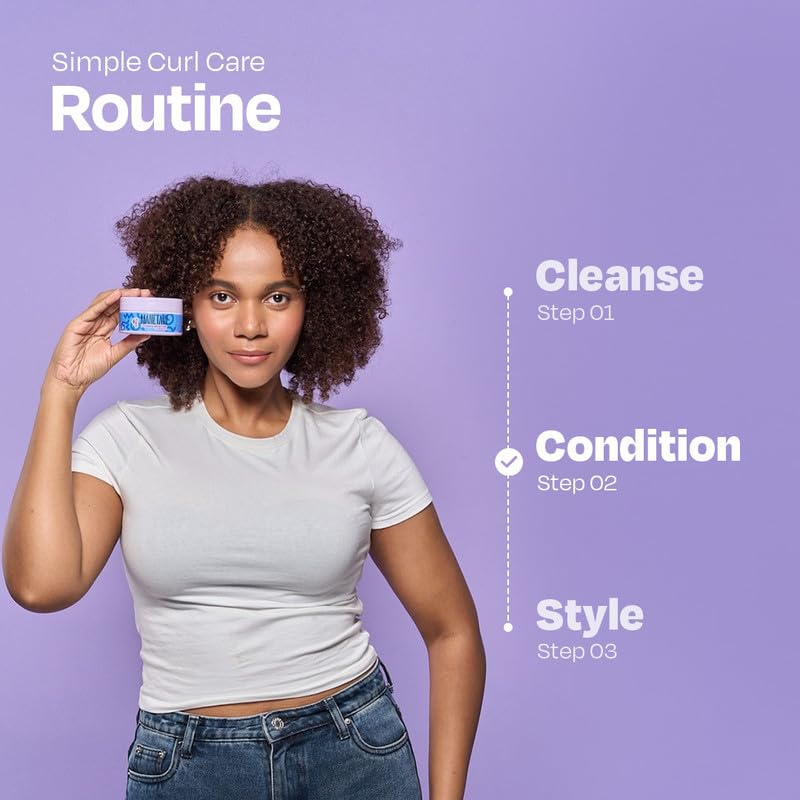 Manetain Ultimate Moisture Therapy 100gm | Deep Hydrating Curl Conditioner for Curly Hair Women & Men | Ultra‑Moisturising Conditioner for Frizzy Hair with Algae Oil & Hyaluronic Acid | CG‑Friendly