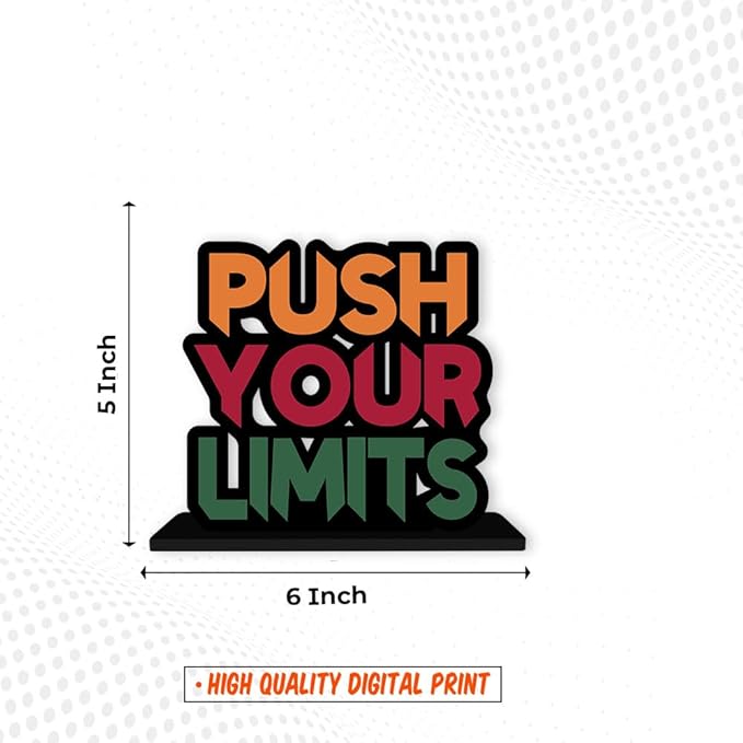 Artvibes Wooden Idols and Figurine Push Your Limit Quotes Table Decoration for Office Desk | Home Decor Item