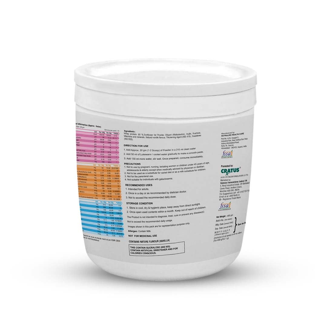 Cratus Protosure 2.0 - Helps Manage Diabetes | Rich in Proteins and Calories | Easily Digestible Fats | Filled with Essential Vitamins and Minerals | Low Glycemic Index