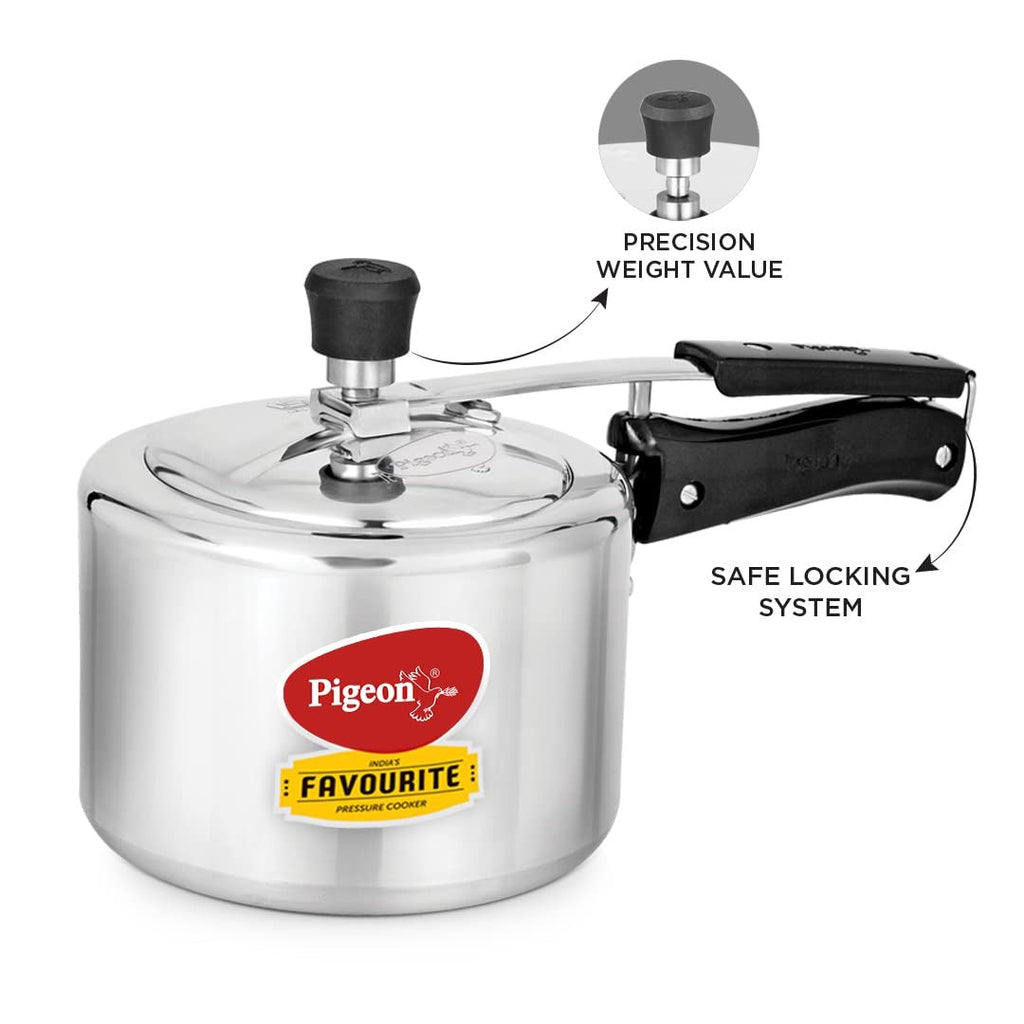 Pigeon by stovektraft 19001100 Induction Inner Lid Stainless Steel Pressure Cooker - 3L Silver