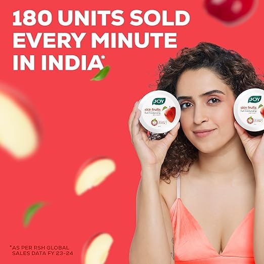 Joy Skin Fruits Moisturizer for Dry Skin (500ml), Cold Cream for Winters, With Apple, Jojoba & Almond Oil | Quick Absorbing & Non Sticky Moisturizer for Face, Hands & Body | For Healthy, Soft & Glowing Skin