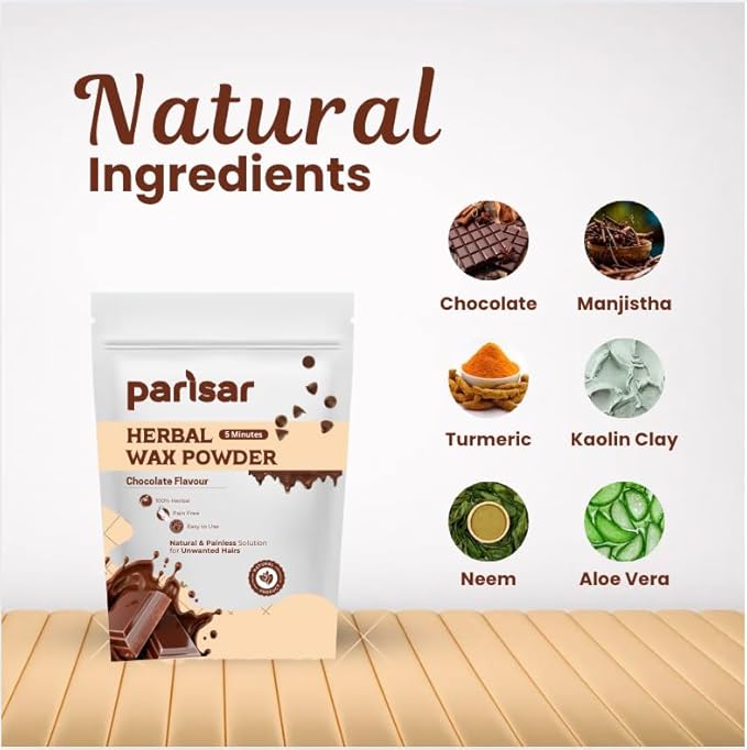 Parisar Pharma Hair Remover Wax Powder for Women Chocolate Hair Removal Powder - 100 gms
