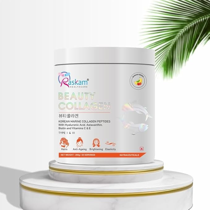 Raskam Beauty Collagen Powder - Banana Berry - 250 gms