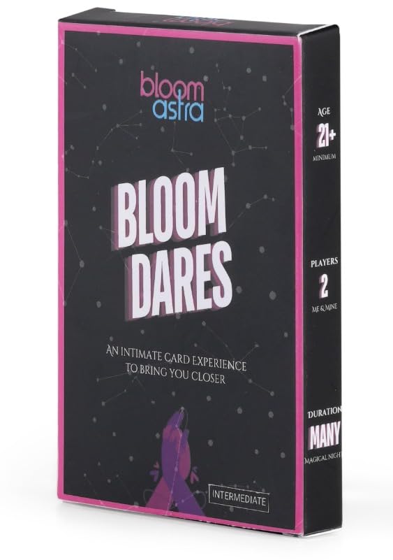 Bloomastra Bloom Dares Card Game for Couples | 24 Cards | 6 Fun Categories Great Conversations & Fun Challenges for Date Night Romantic Gift for Couples (Intermediate)