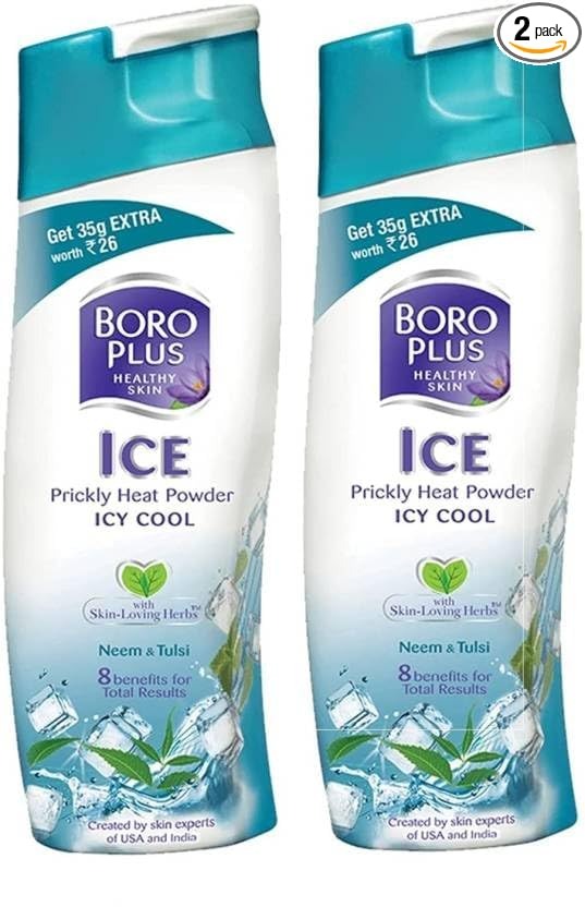 Boroplus Prickly Heat Ice Cool Powder - 185 gms(Pack of 2)