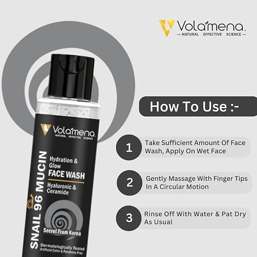 Volamena Snail Mucin Hydration & Glow Face Wash - 100 ml