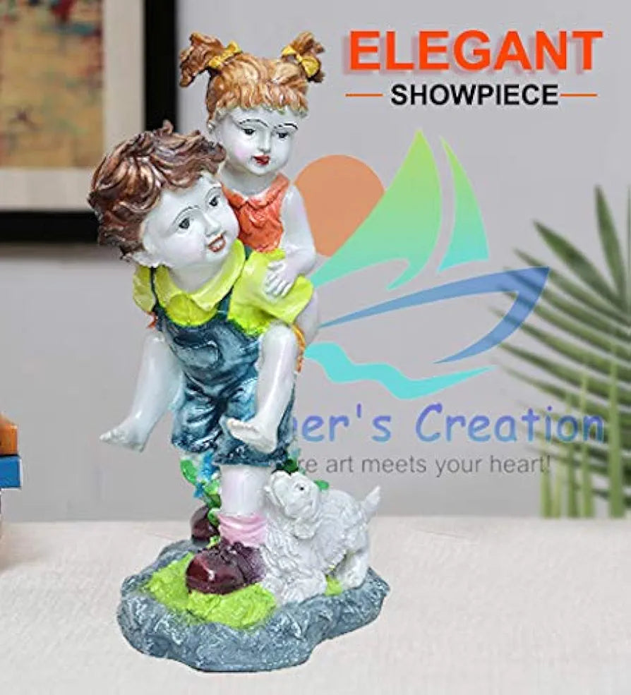 Mariner's Creation Polyresin Couple Showpiece 14x10x33 Cm Multicolour