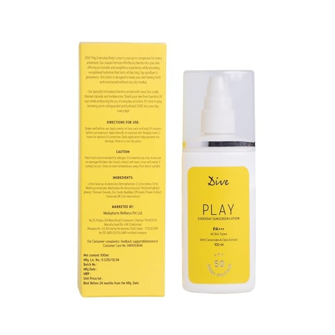 Dive Play Everyday Sunscreen Lotion With Spf 50 - 100 ml