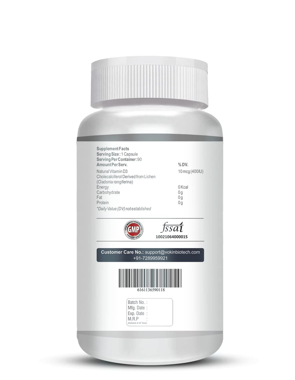 Vokin Biotech Vegan Vitamin D3 - Natural Vitamin â€“ Support Bone Health (90 Capsules)