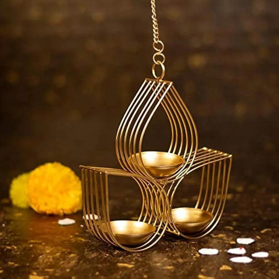 Webelkart Tree Beautiful Wall Hanging Gold Tealight Candle Holder  Metal Wall Sconce