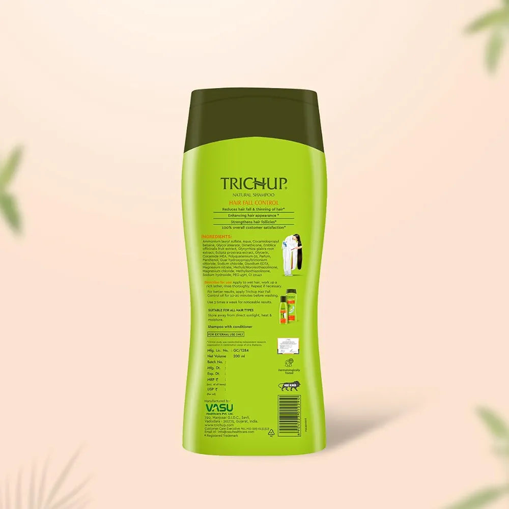 Trichup Hair Fall Control Herbal Shampoo Enriched Amla, Licorice & Bhringaraj - Help to Reduce Hair Fall & Thinning Hair