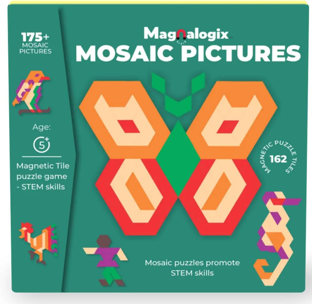 Pelikas Toyz Magnetic Tile Puzzle for Kids 5 to 7 Year Old| Learning and Educational Toys Games | Magnalogix Mosaic Pictures