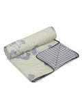 Cortina Ultra-Soft Microfiber Reversible 120 GSM Abstract Double AC Blanket Quilt Dohar | Grey