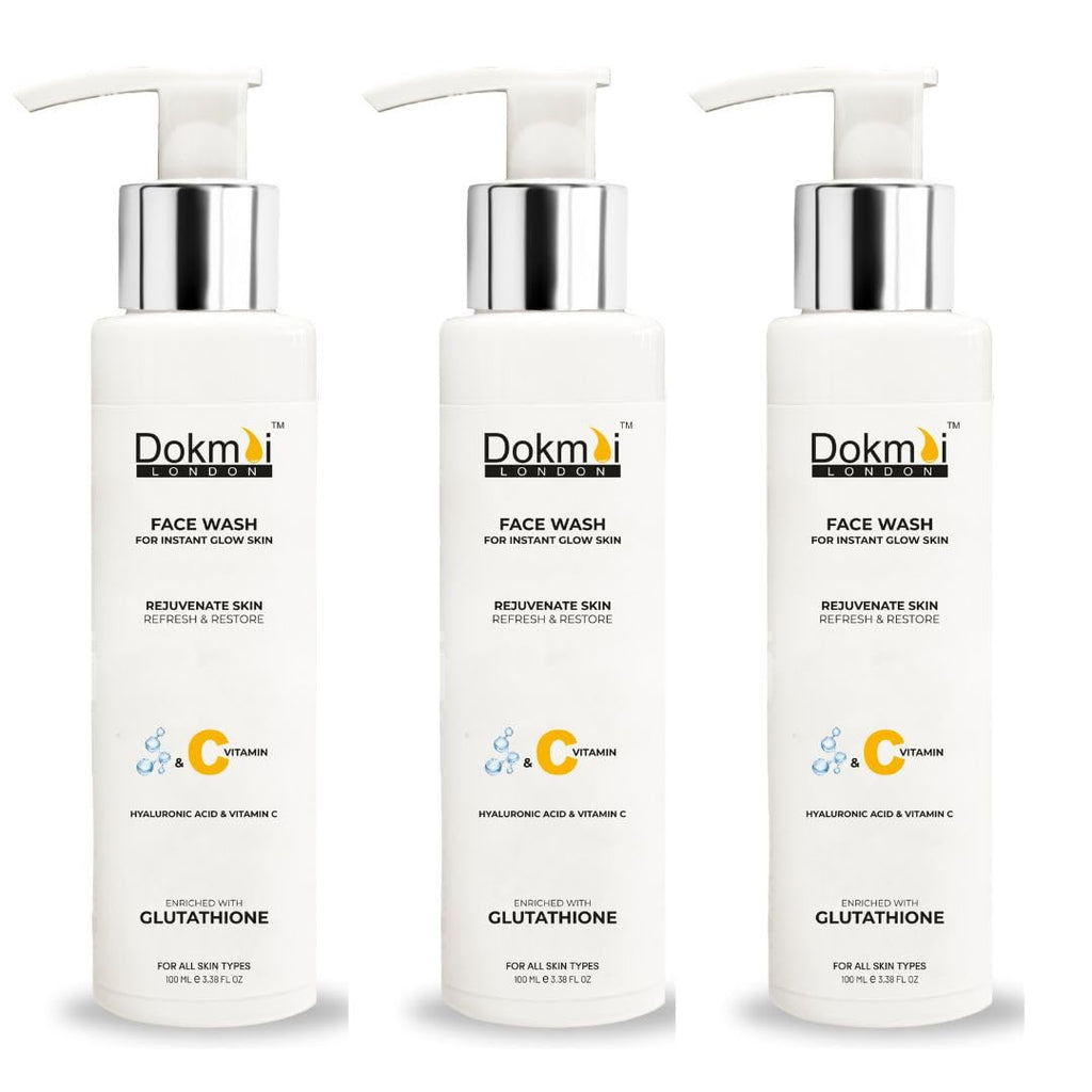 Dokmai London Glutathione Face Wash Gentle Skin Cleanser - 100 ml Each (Pack of 3)