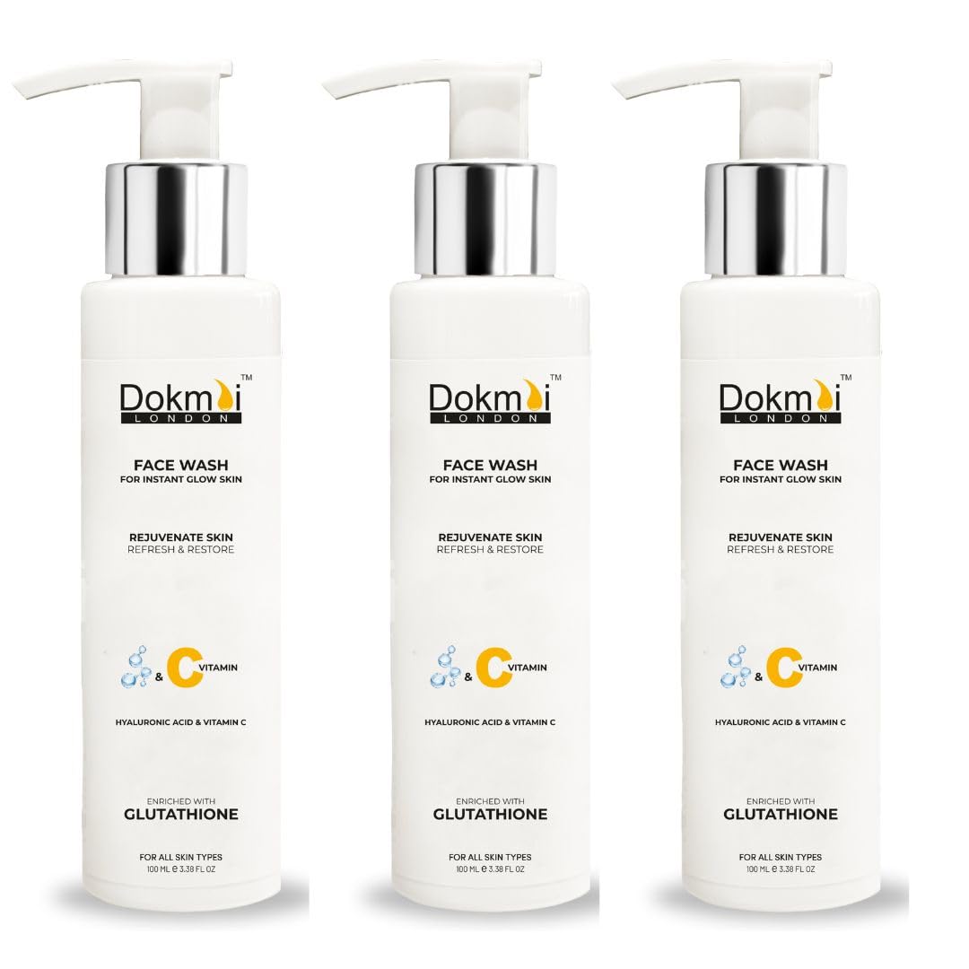 Dokmai London Glutathione Face Wash Gentle Skin Cleanser - 100 ml Each (Pack of 3)