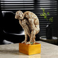 Indicast Resin Surreal Bricked Man Table Accent Showpiece for Home Décor Desk Organizer