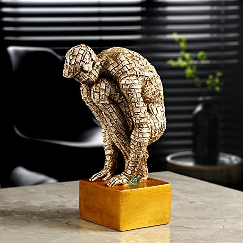 Indicast Resin Surreal Bricked Man Table Accent Showpiece for Home Décor Desk Organizer