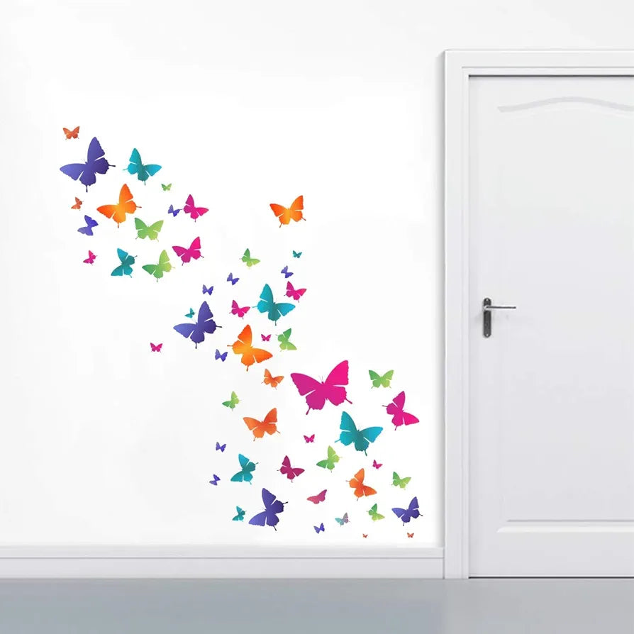 Decal O Decal Blue Butterfly with Motivational Quotes Wall Stickers Colourful Butterflies