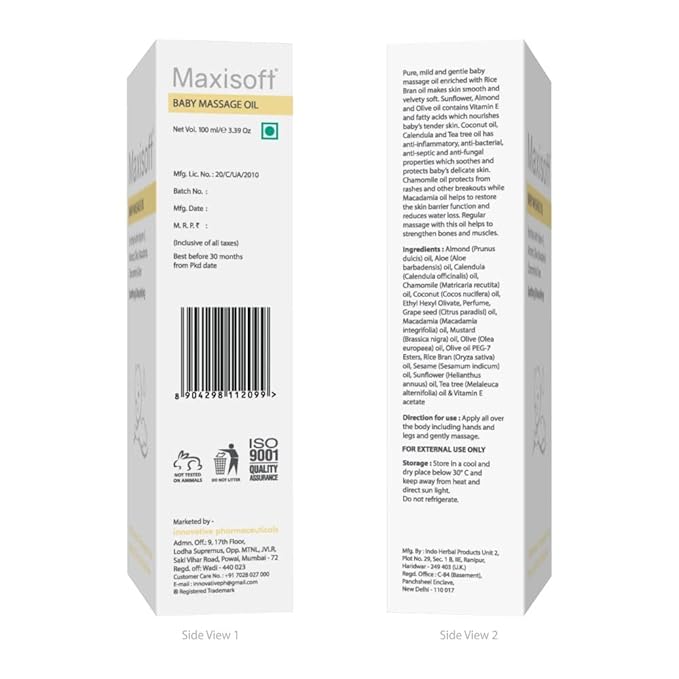 Maxisoft Baby Massage Oil | With Olive Oil, Vitamin E - 100 Ml