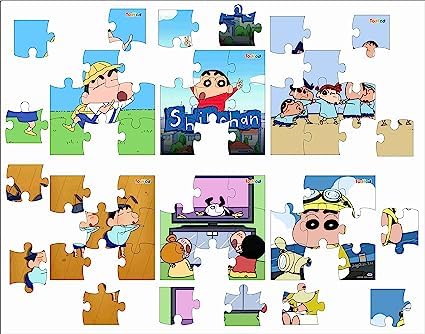 TodFod Wooden Jigsaw Puzzles Toy for Kids & Children Shinchan 54 Pieces 6 in 1 Jigsaw Puzzles