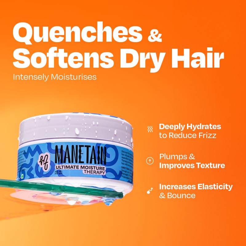 Manetain Ultimate Moisture Therapy 100gm | Deep Hydrating Curl Conditioner for Curly Hair Women & Men | Ultra‑Moisturising Conditioner for Frizzy Hair with Algae Oil & Hyaluronic Acid | CG‑Friendly