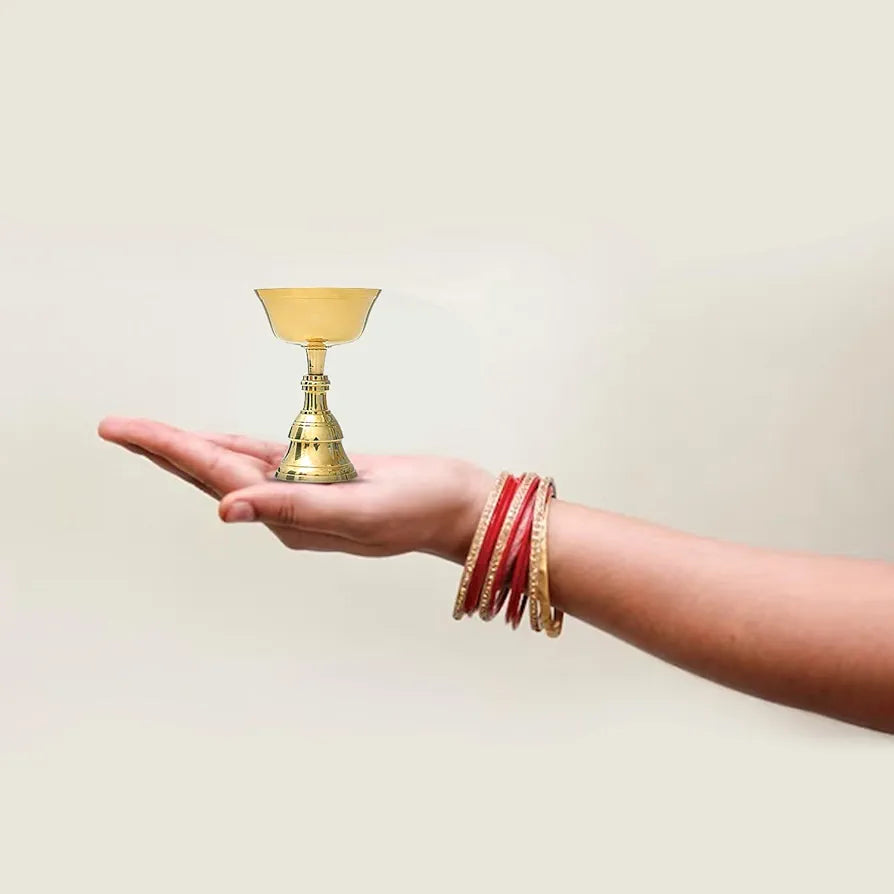 Shubhkart Nitya Akhand Narayan Diya 110 Gm Brass Diya 8.1 Cm Height