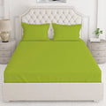 Layers Be Bold Cotton Bedsheet Set for All Seasons Lightweight Moisture Absorbent 140 TC King Size Sheen Green