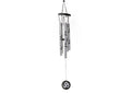 Tej Gifts Feng Shui Metal Wind Chime with Om Printed 5 Pipes for Positive Energy Silver Small