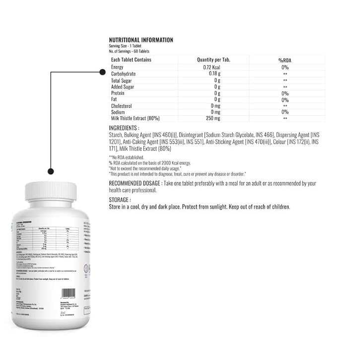 Steadfast Nutrition Milk Thistle Tablets - 60 Tabs