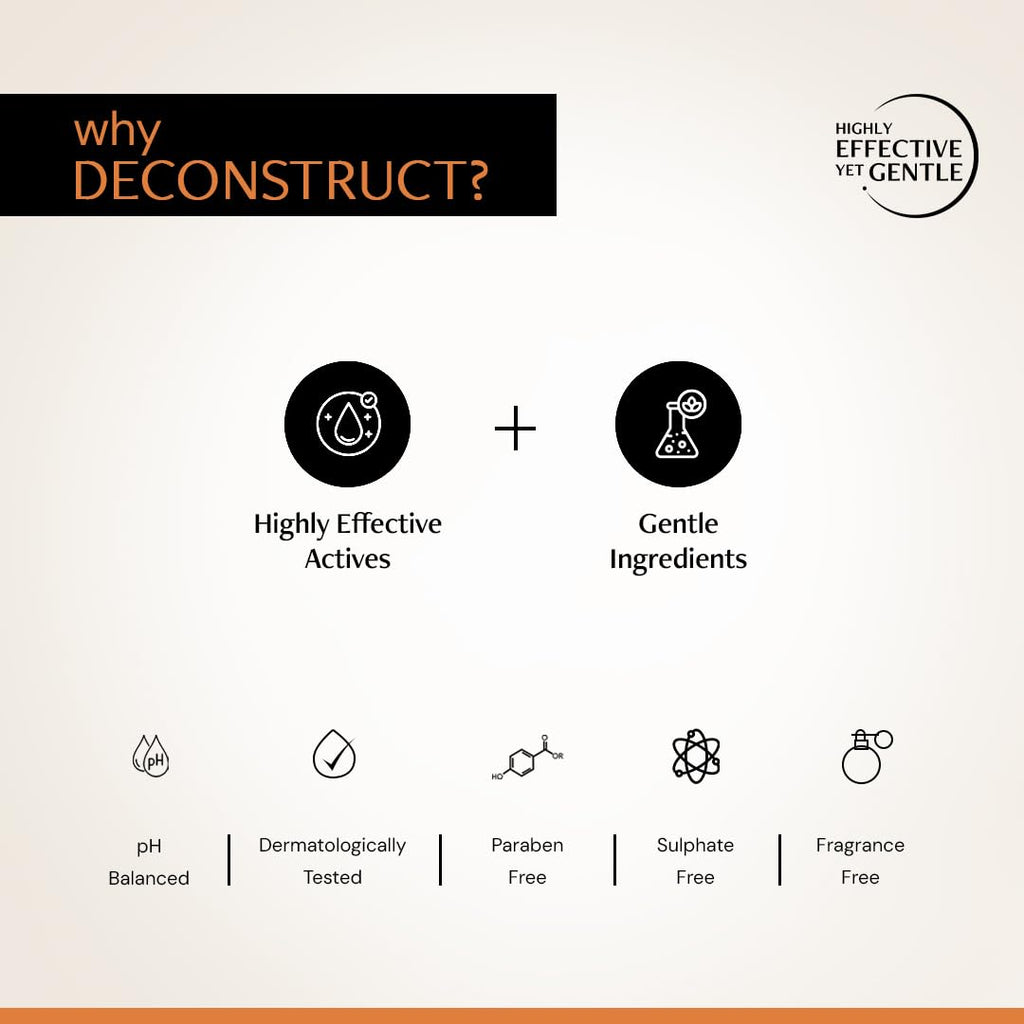 Deconstruct 5% Vitamin C Gel Sunscreen In Vivo Tested SPF 50 PA+++ | Brightens uneven skin tone | Gel based face sunscreen for oily, combination and normal skin | Matte, No White Cast, Lightweight - 50g
