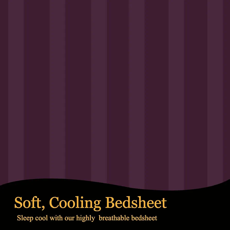 Fresh From Loom Microfiber Wrinkle Resistant Soft Skin Safe Breathable Single Size Flat Bedsheets Set with 1 Pillow Covers 144 TC Wine