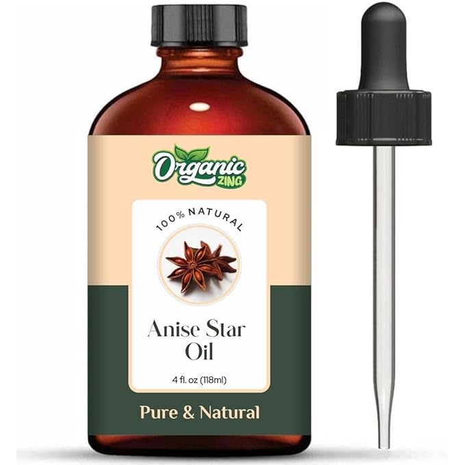 Organic Zing Anise Star (Illicium Verum) Oil | Essential Oil for Skincare, Hair Care & Massage - 118 Ml