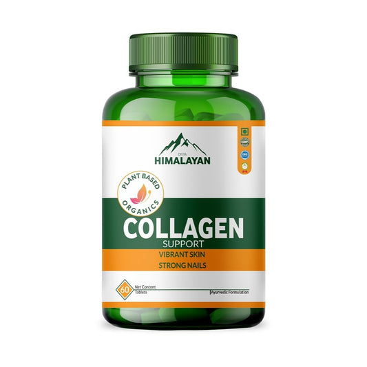 Divya Himalayan Collagen Support Supplement, 60 Tablets, Skin Health, Joint Flexibility, Hair Strength, Herbal Blend, Vitamin C, Biotin, Silica.