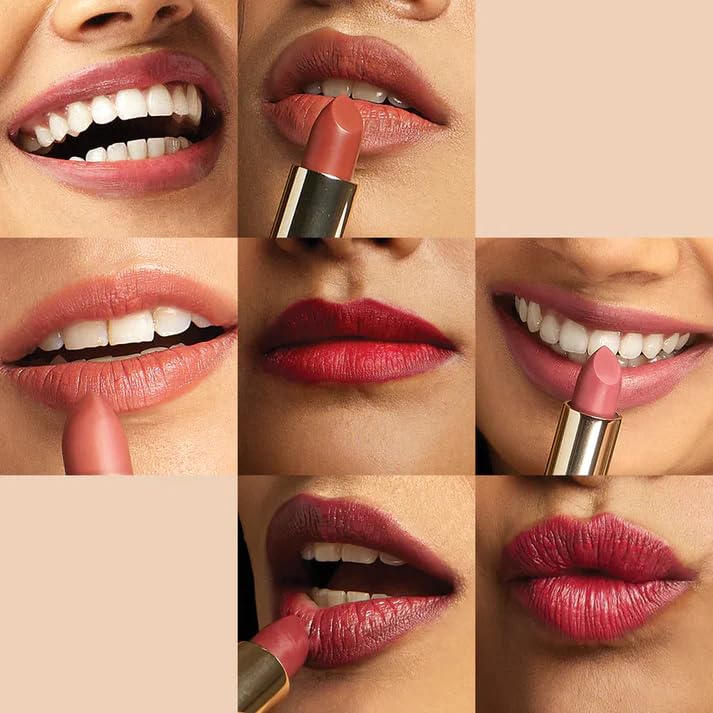 RAS Luxury Oils Lumiere Satin Matte Lipstick | 8-Hr long stay Creamy Matte, Non-Drying, Lightweight & Pigmented | Natural infusion of Argan & Avocado | Vegan, Cruelty-Free (Pink Cashmere)