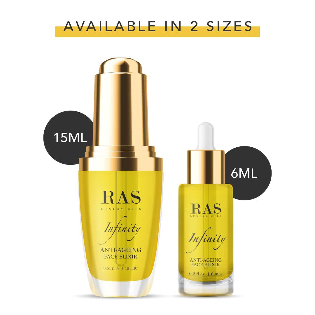 RAS Luxury Oils Infinity Anti Ageing Face Elixir Natural And Organic Beauty Oil Enriched with vitamins Non Greasy Face Oil