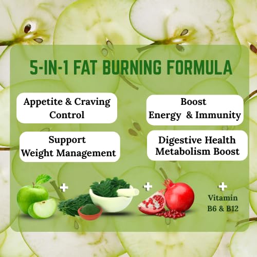 Nutrasium ACV Moringa Metabolism Plus | Apple Cider Vinegar Effervescent Tablet | For Supports Weight Loss, Control Cravings, Convert Fat Into Energy, Boost Energy & Immunity | 15 Tablets Green Apple