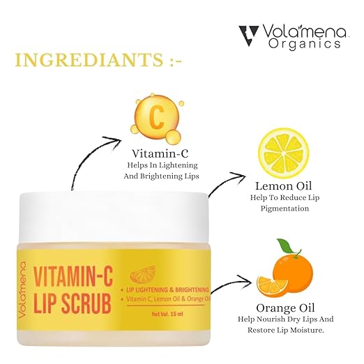 Volamena Lip Scrub with Lemon & Vitamin C For Lip - 15 ml