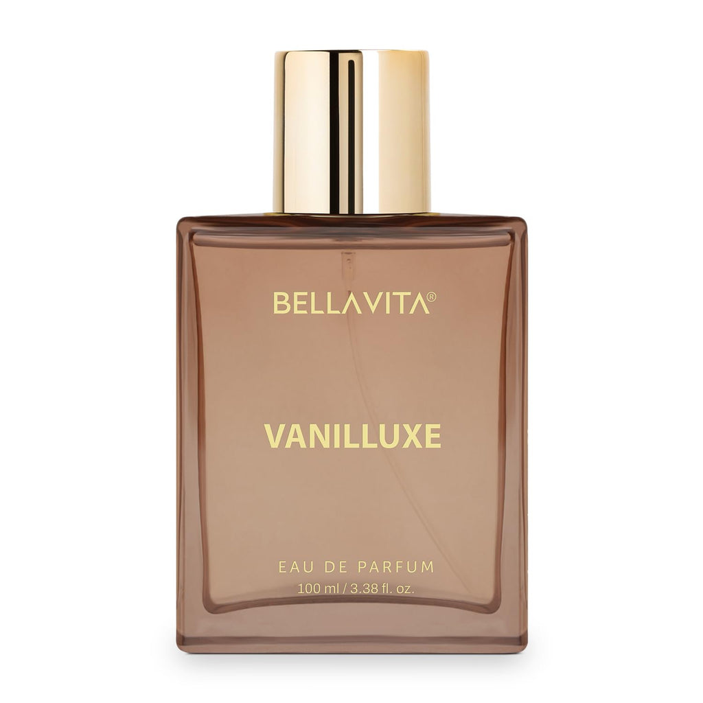 BELLAVITA Vanilluxe | Long Lasting | 100ml | Perfume for Man and Woman | Cedarwood, Jasmine & Musk | Musky, Floral Premium Unisex Fragrance for Men
