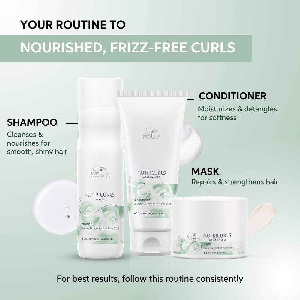 Wella Professionals Nutricurls Deep Treatment Hair Mask for Waves & Curls | 150 ml | Deep Conditioning For Curly Hair | With Jojoba Oil | For Frizz Control