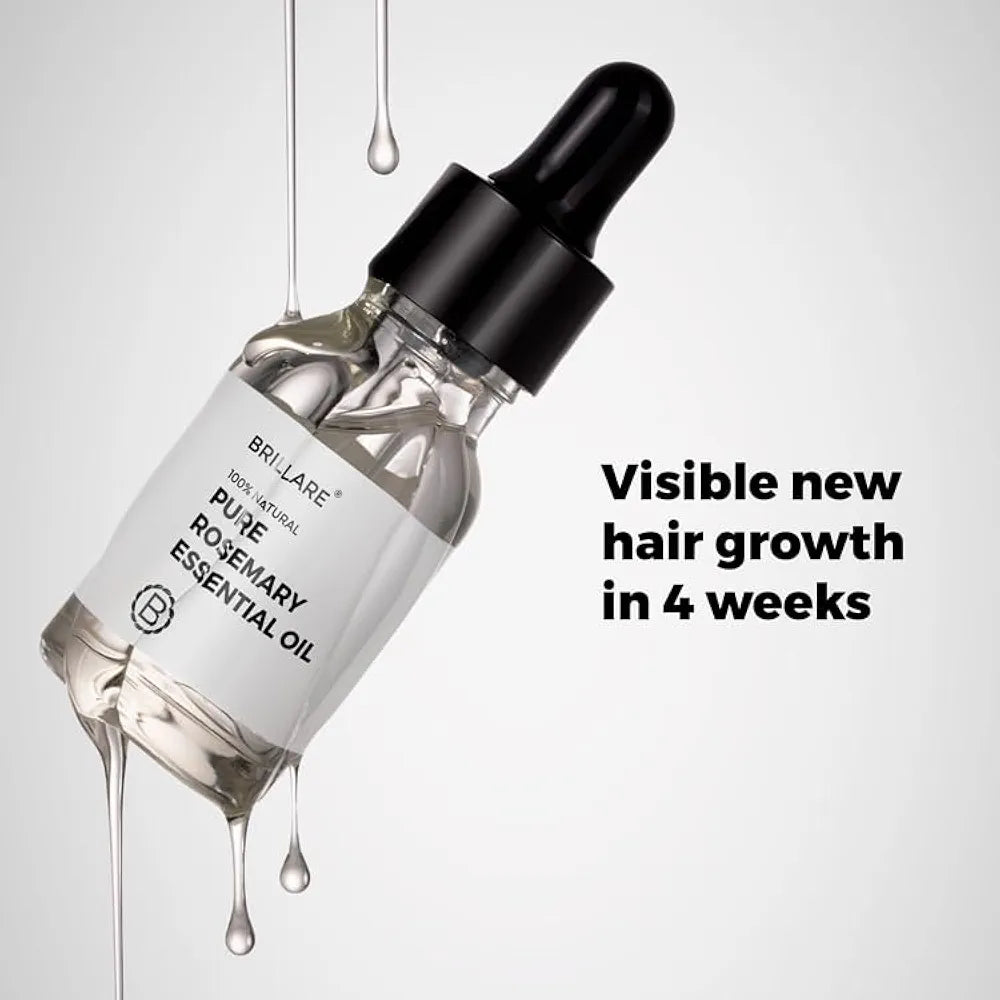 Brillare Pure Rosemary Essential Oil for Hair Growth & Scalp Nourishment - 15 ml