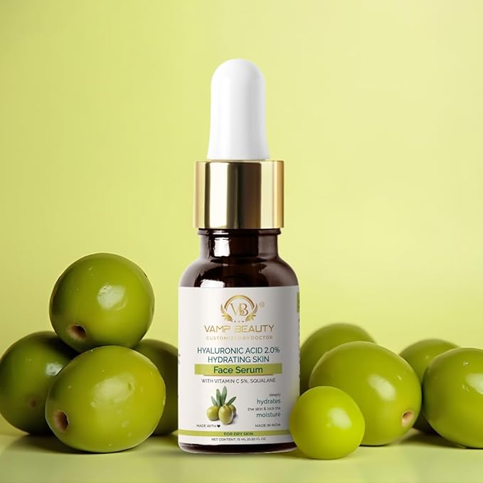 Vamp Beauty Hyaluronic Acid 2% Hydrating Face Serum With Goodness of Vitamin C 5% - 15 Ml