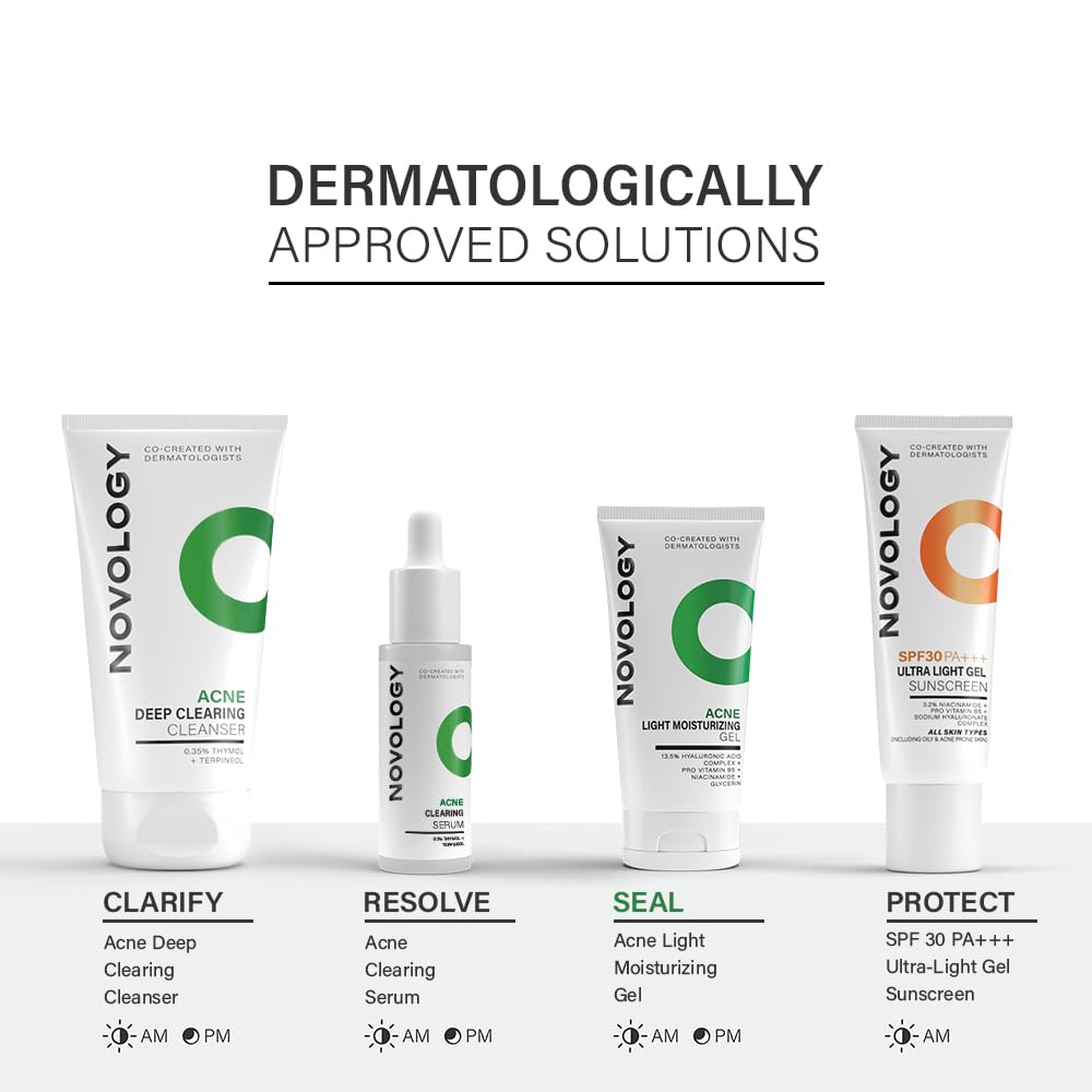 Novology Acne Light Moisturizing Gel with Hyaluronic Acid, Glycerin, Pro-Vitamin B5 & Niacinamide| 50 g