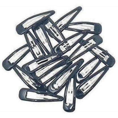 Black Hair Clips - Pack of 20 Tic Tac Everyday Wear Glossy Black Metal