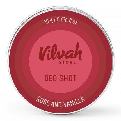 Vilvah Store Rose and Vanilla Deo Shot - 20 gms
