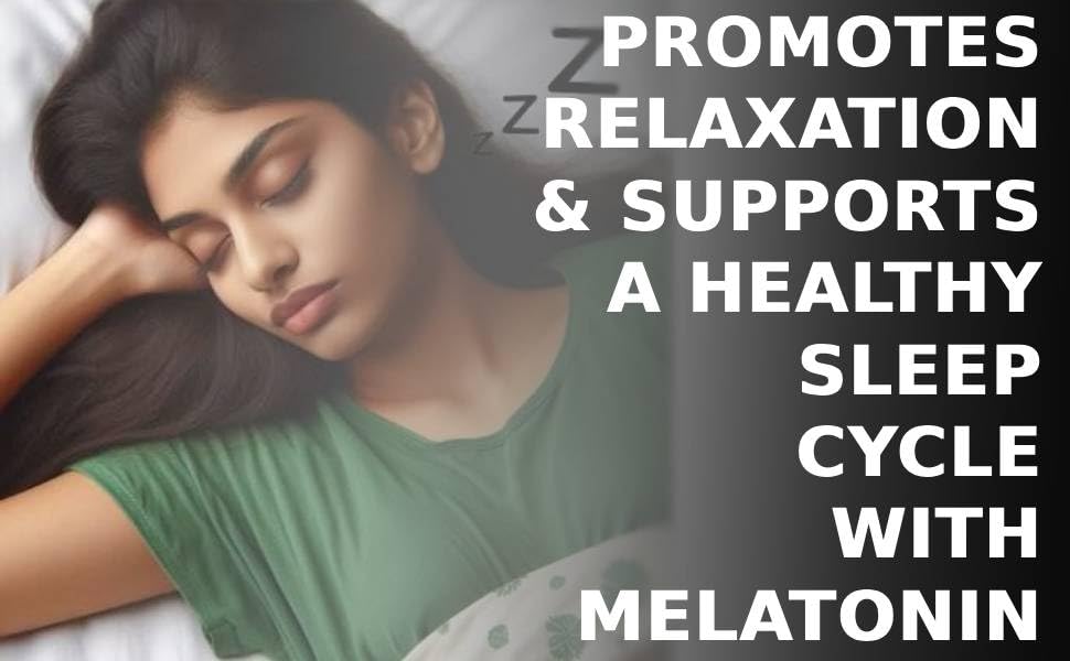 Vruksha Vitals Melatonin 10 mg Tablets for Sleeping Support with Tagar Root Extract, Chamomile Extract and Vitamin B6-150 tablets/capsules pills