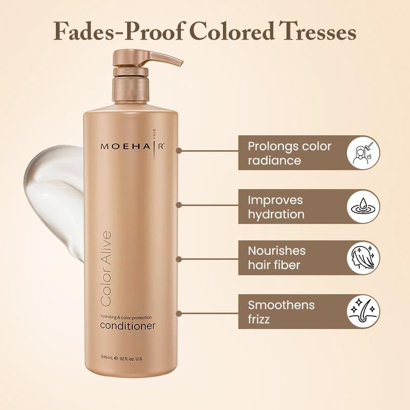 Moehair Color Alive Conditioner - 946ml | Improves hydration, Smoothens frizz, Nourishment, soothes colored hair