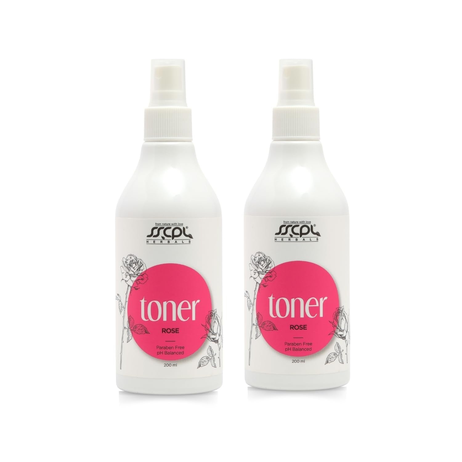 Sscpl Herbals Rose Face Toner - 200 ml (Pack of 2)